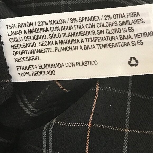 NWOT - A New Day Black Orange Green Houndstooth Pull On Straight Leg Pants - Picture 9 of 16